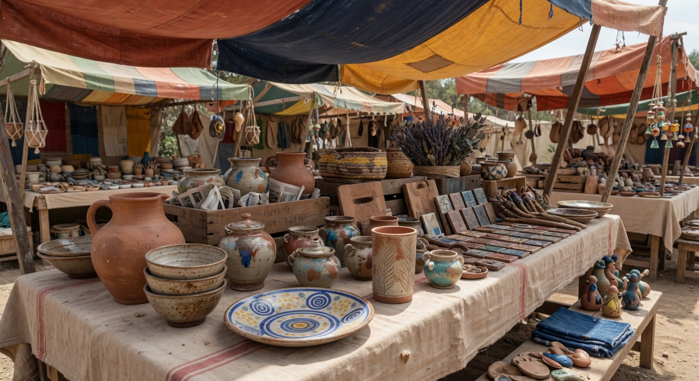 Primeiro mercado de artesanato visitado
