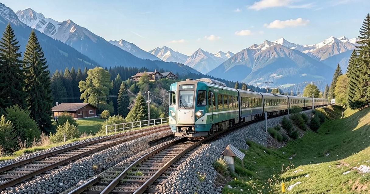 Diário de viagem de trem pela Suíça